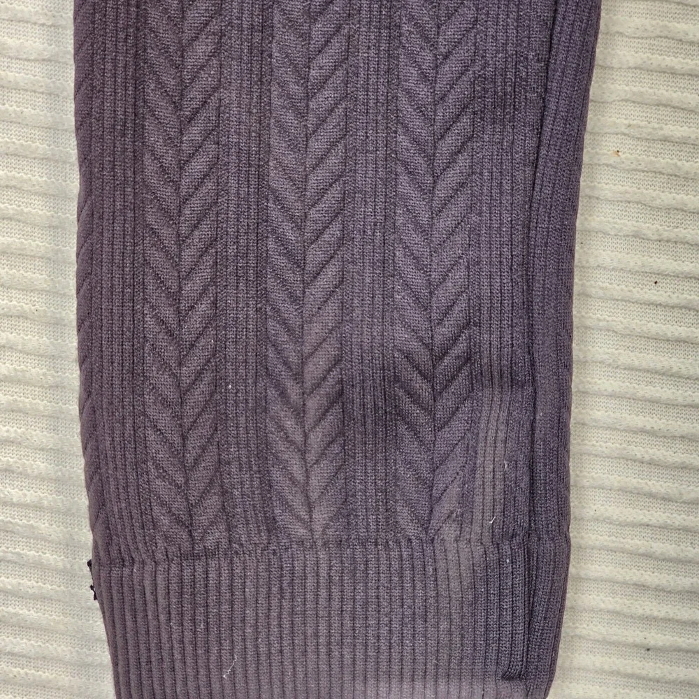 Nautica Black Cable Knit Fleece Lined Leggings Women Size ML Textured High Waist